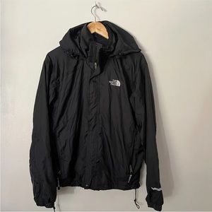 The North Face Rain Jacket Mens Solid Black Vented Hiking Medium